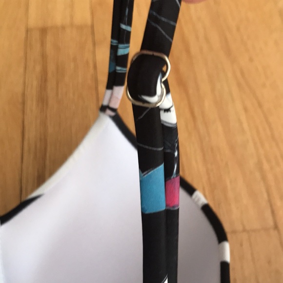 Fashion Concepts Black Stiff Bra Striped Floral Bikini Size XL - Picture 12 of 16